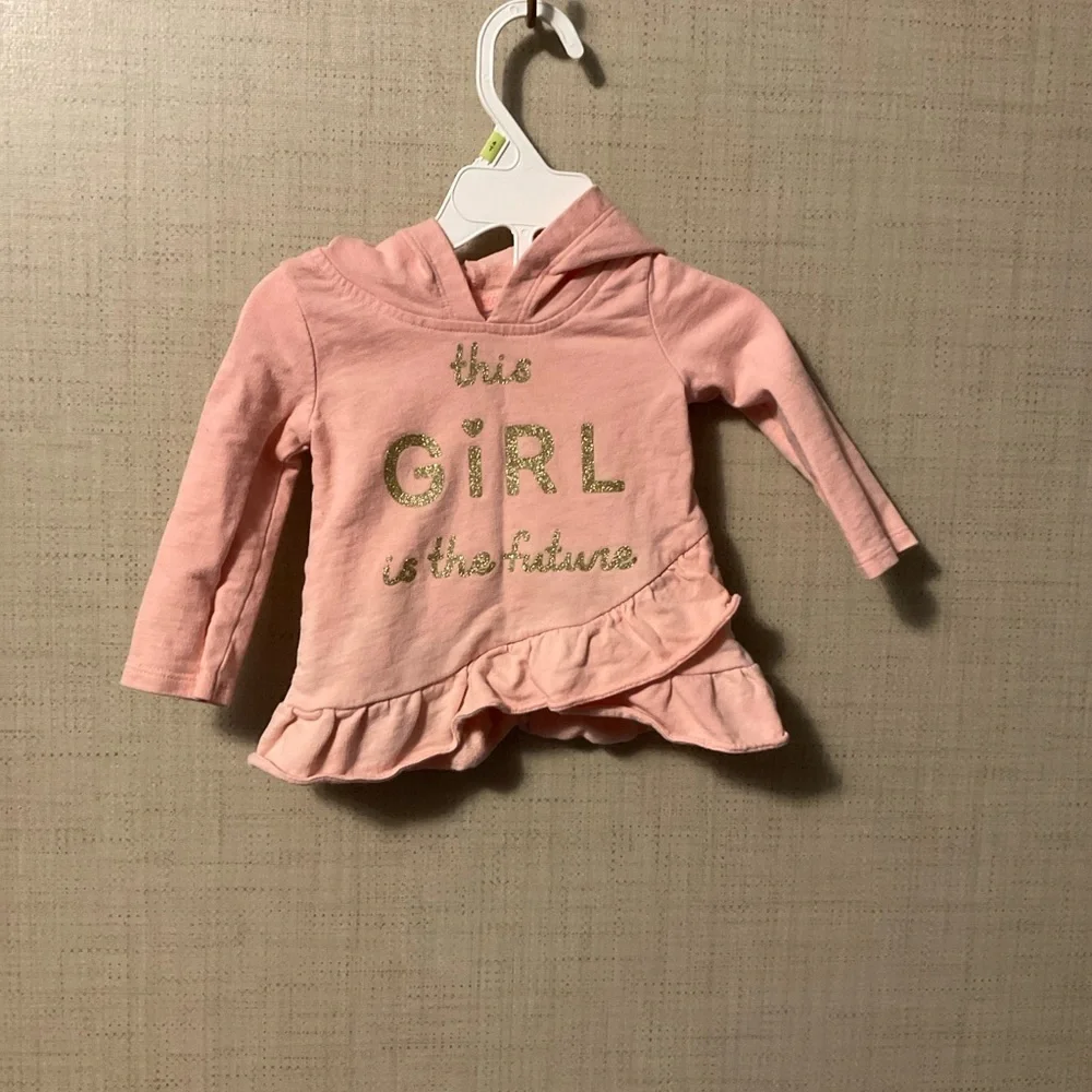 Carter's Pink Hoodie with Gold Text